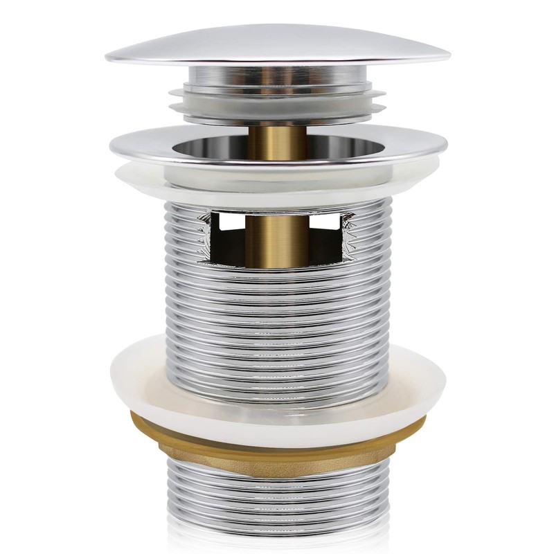 FerdY Pop-up Drain for Freestanding Bathtub, Polished Chrome Finish, cUPC