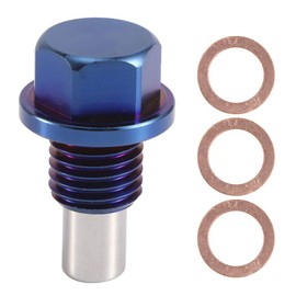 Oil Drain Plug, Aluminium Alloy, Universal Magnetic Oil Sump Backflow Drain Plug Sound Connection Adapter M12 x 1.25, M12 x 1.5, M12 x 1.75, M14 x 1.5 Optional (M12 x 1.5)