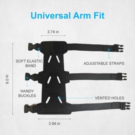 NRJSSCC Archery Arm Guard, Adjustable Strap Buckle Bow Arm Guards & Forearm Protector Bracer for Adults, Men, Women. Ideal for Hunting, Target Shooting, and Practice, Black