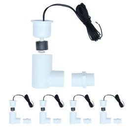 SS2 Float Switch L Shape 5 Pack, Compatible with Safe-T-Switch for HVAC Drain Pan Condensate Outlet, AC Water Level Switch with 3/4 Inch Adapter and 6Ft Wire