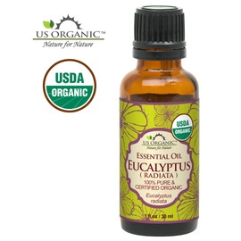 US Organic 100% Pure Eucalyptus Essential Oil (Radiata) - USDA Certified Organic, Steam Distilled - W/Euro droppers (More Size Variations Available) (30 ml / 1 fl oz)