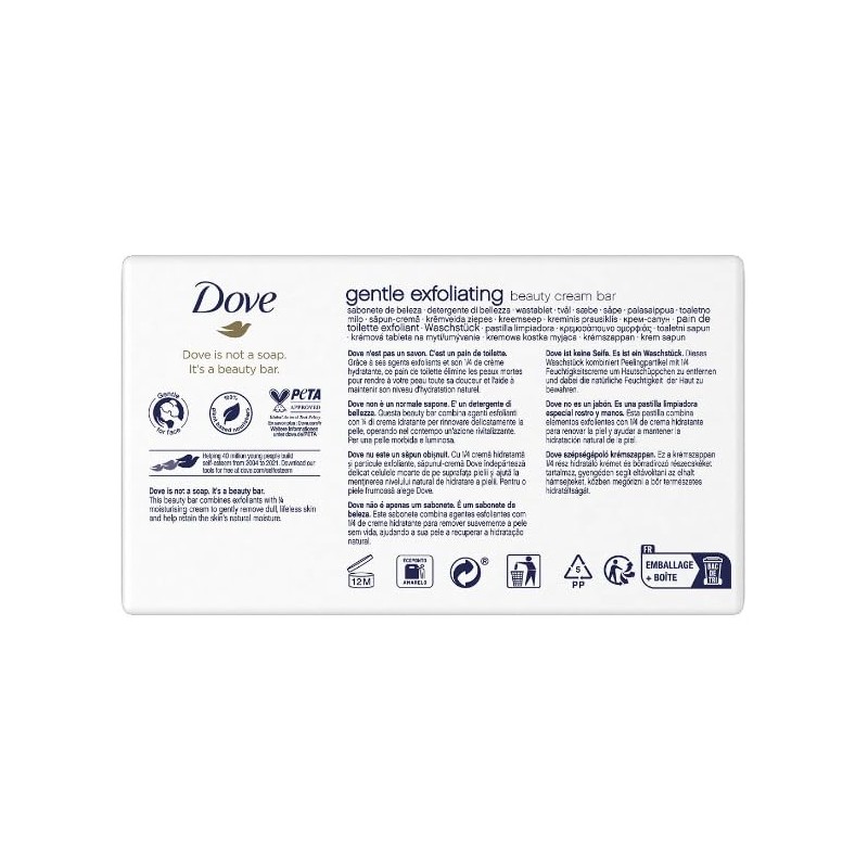 Dove Gentle Exfoliating Soap Bar (4 x 90 g)