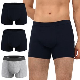 Mens Incontinence Underwear Washable Bladder Leak Proof Absorbent Boxer Brief Male Urinary Leakage Protection 3 Pack (Black Black Gray M)