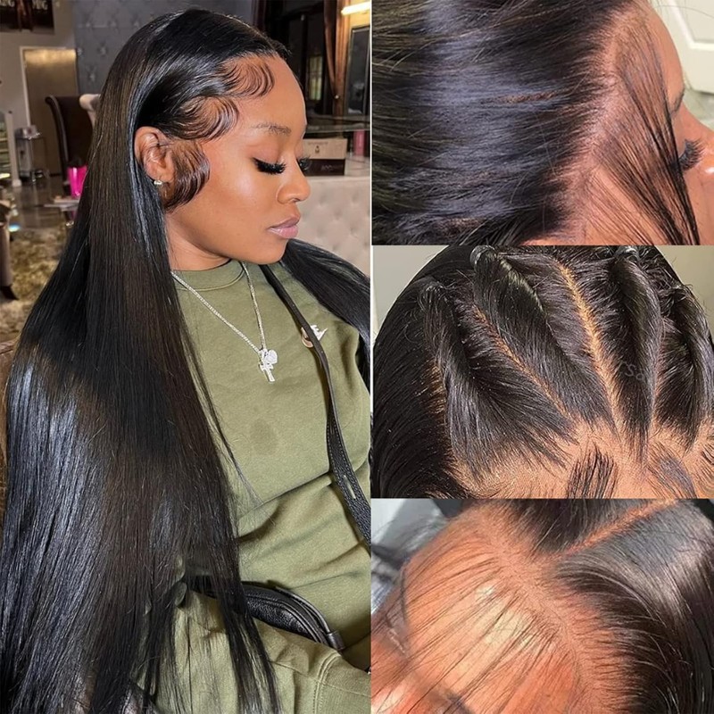 Emistar Long Straight Lace Front Wig 13x6 Layered Synthetic Lace