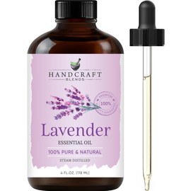 Handcraft Blends Lavender Essential Oil – Huge 4 Fl Oz – 100% Pure and Natural – Premium Grade Essential Oil for Diffuser and Aromatherapy, Skin, Massage, Candle and Soap Making Fragrance
