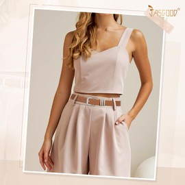 JASGOOD 2 Pack Women Leather Belts for Jeans Pants Plus Size Ladies Waist Belt for Dress,Black+Brown