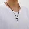 Lydow Cross Necklace for Men Boys Black American Flag Bible