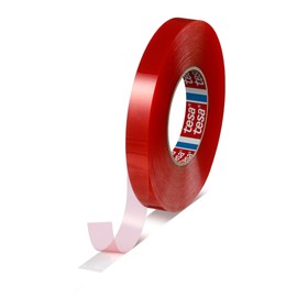 Tesa 4965 Double-sided Scrapbook Tape, 36 yard Length, 1" Width, 8 mil Thick, Clear Red (Pack of 1)