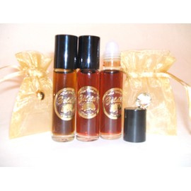 Zelda's Dark Patchouli, Nag Champa, Egyptian Patchouli Pure 1/3 oz - 3-100% Body Oils w gift Pouch