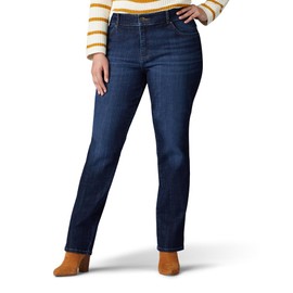 Lee Women's Plus Size Relaxed Fit Straight Leg Jean, Bewitched, 18 Petite