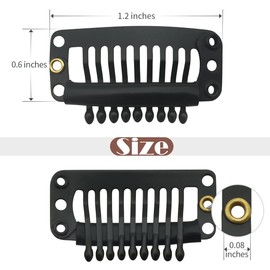 Dreamlover Dreamlover Wig Clips, 9 Teeth Stainless Steel Hair Extension Clips, Black, 30 Pieces