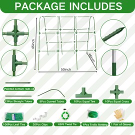 Metal Cucumber Trellis for Raised Beds - 50"x45" Sturdy Arch Trellis for Peas, Beans & Climbing Plants | Outdoor Vegetable Support, Garden Trellis Kit