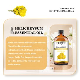 EUQEE Helichrysum Essential Oil 4 oz/118 ml Large Bottle Premium Helichrysum Oil with Glass Dropper - Great for Diffusers, Humidifier, Candle & Soap Making
