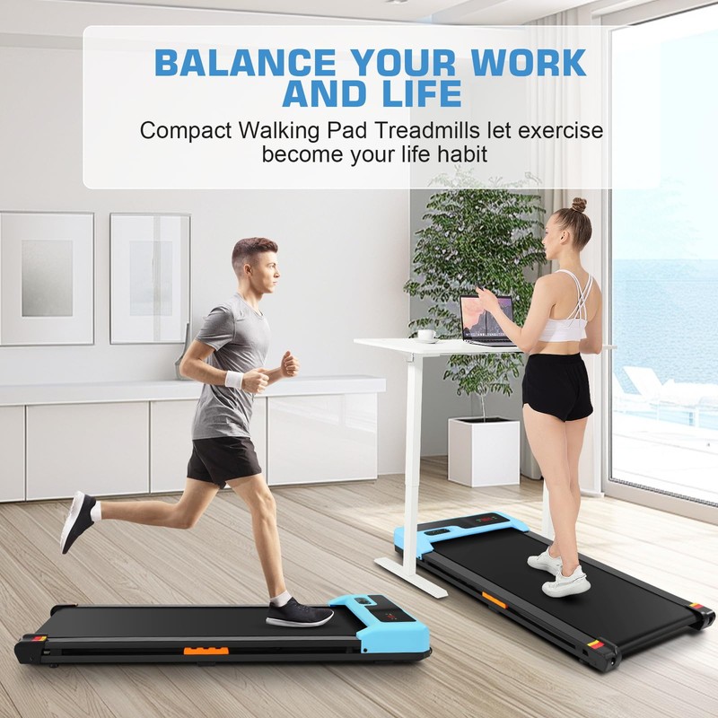 Walking Pad Treadmill, 2 in 1 Under Desk Treadmill Max