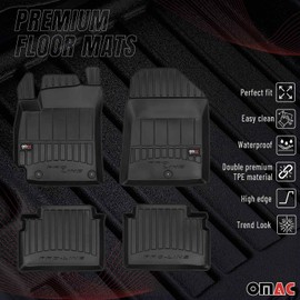 OMAC Premium Floor Mats for Hyundai Elantra 2016-20 Sedan Waterproof Heavy Duty