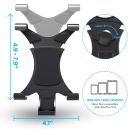 ipow Universal Tablet Stativ Halterung Halter Clip Mount Adapter kompatibel mit Selfie Stick Stange Kamera Stativ Tri-pod, Inklusive 1/4" Schraubenkopf für Meisten 4.8-7.8 Zoll Tablet