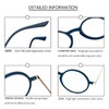 KoKoBin Ultra-thin flat anti-blue round reading glasses,unbreakable pocket-sized anti-glare glasses,Blue