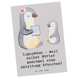 Mr. & Mrs. Panda Postcard speech therapist heroes - gift, communication, profession, empathy, postcards, speech, gifts for