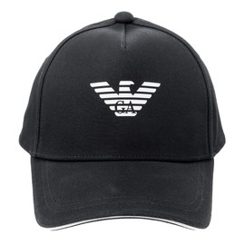 Emporio Armani 627920 CC990 00020 Hat, Eagle Mark, Men's, Black, Black