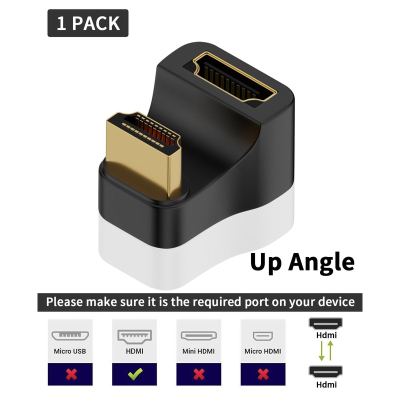 Poyiccot HDMI U Adapter, 8K HDMI Converter Adapter 180 Degree