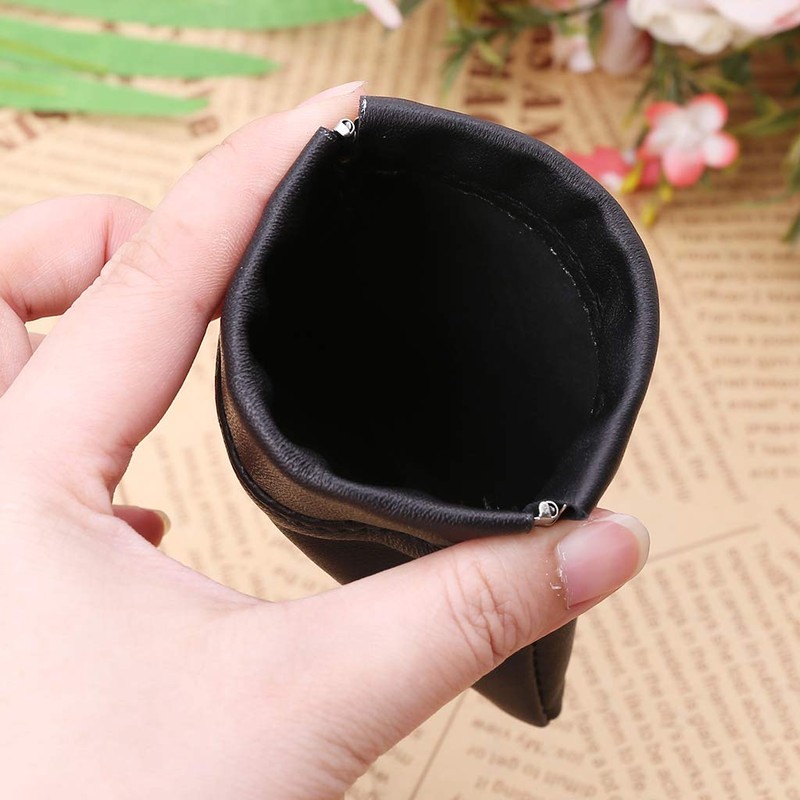 YO-HAPPY Men Ladies Genuine Leather Coin Pouch Snap Top Purse
