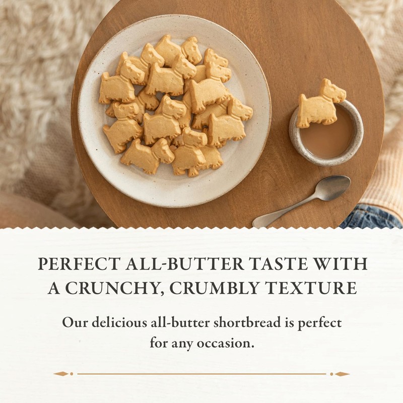 Walker's Shortbread Traditional Scottie Dog Shaped Cookies, All-Butter Shortbread Cookies,