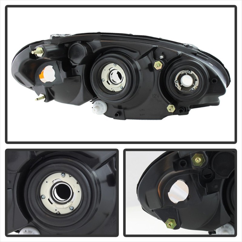 ACANII - For 2001-2005 Chrysler PT Cruiser Black Headlights Headlamps