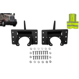 KOZAK Metal Mounting Brackets Set Fits Plastic Bumper for Kenworth T660 Plus Logo and Kozak Reflective Vest - High-Quality Parts for Enhanced Durability