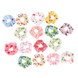 Healeved 16Pcs Colorful Fruit Pattern Hair Scrunchies Stylish Hair Tie Bobbles for Ponytail Holders Hair Accessories for Everyday Wear and Playtime