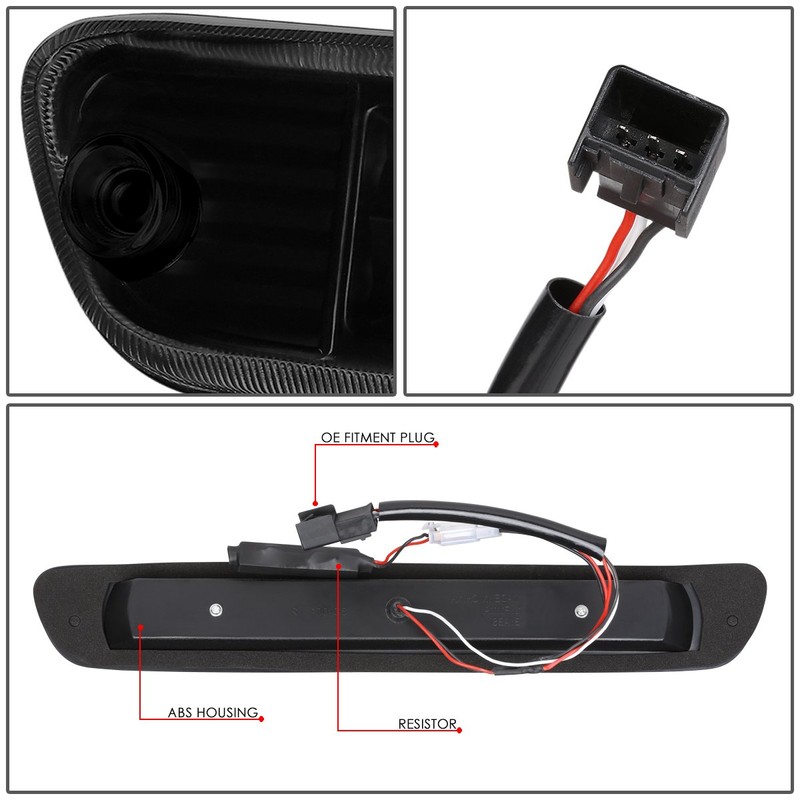 DNA MOTORING 3BL-COLO04-3D-LED-BK-SM Black Housing 3D LED High Mount 3rd