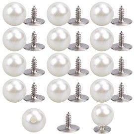 SOFPLATE 1 Box 100 Sets 10mm Pearl Brooch Buttons Pearl Clothes Pins Bulk Detachable Reusable Adjustable Artificial Pearl Fixed Pins DIY No Sew Sweater Buttons for Clothes Dress Shirt Cardigan Shawl
