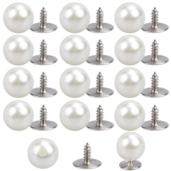 SOFPLATE 1 Box 100 Sets 10mm Pearl Brooch Buttons Pearl