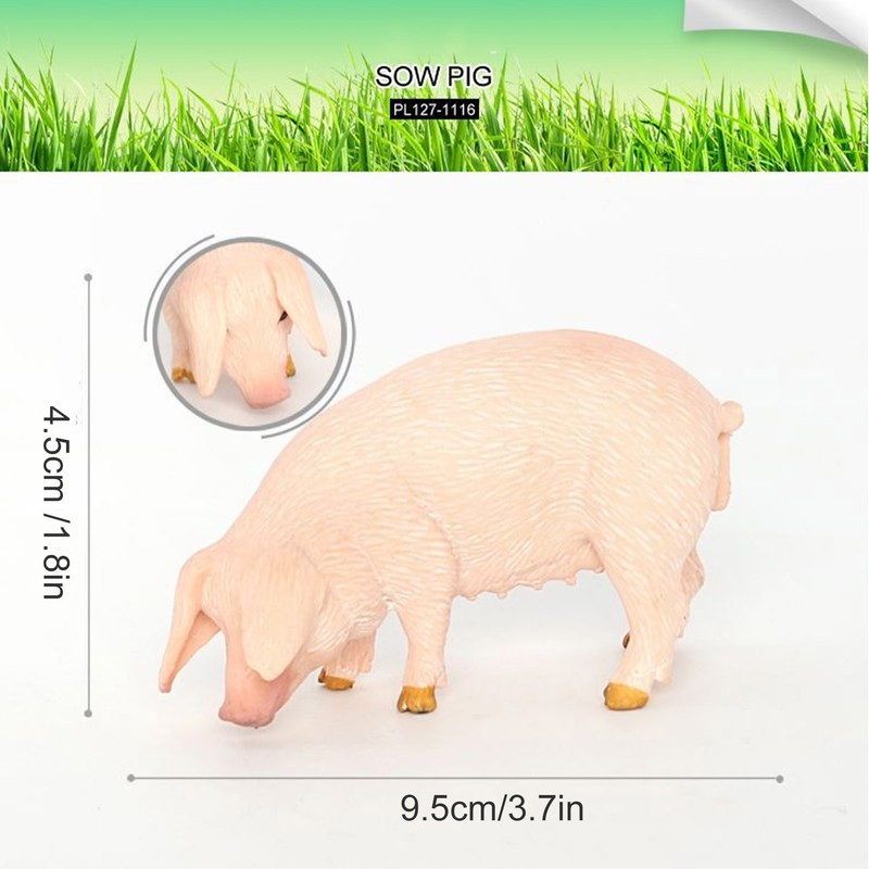 Simulation Farm Pig Animals Model Figures Toy Set Preschool Educational