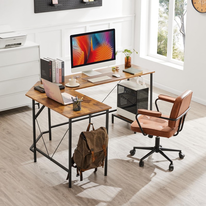 Mericonia L Shaped Desk,66 Inch,Corner Desk for Home Office,Computer Gaming