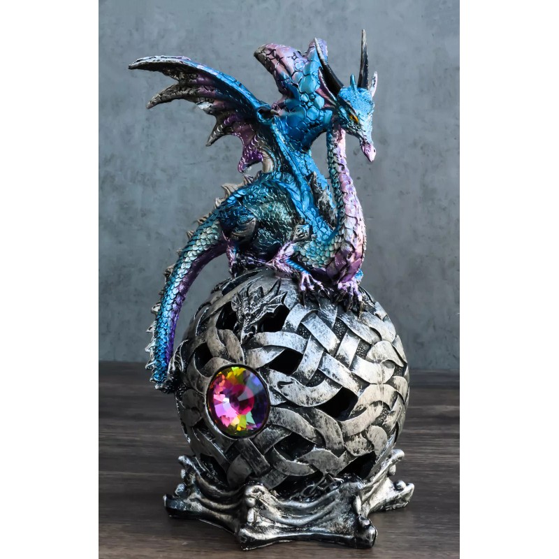 Ebros Dragon Perching On Color Changing LED Orb Night Light