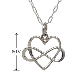Sterling Silver Infinity Heart Charm Necklace, 18"