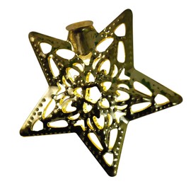 Product Works Signature Battery Operated Star Metal Cap LED Light String, Gold, 4.5-Feet