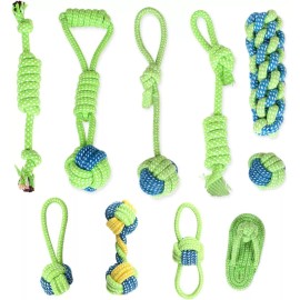 Klean Tinkle Dog Toys for Chewers Aggressive Puppy Teething Chew  Rope Treats Toy Fun 10 Pack