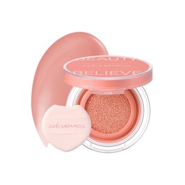 JUNG SAEM MOOL Artist Cushion Blush | Easy to Blend with Puff, Buildable Liquid Blush for Cheeks with a Natural & Matte Finish, Korean Makeup (Blur | Perky Coral)