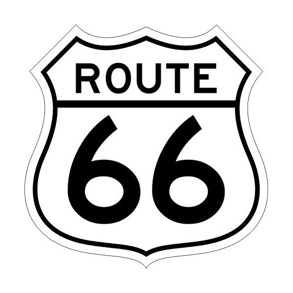 Sticker Route 66 White I 10 x 10 cm I
