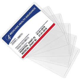 10 Pack New Medicare Card Holder Protector Sleeves, 12Mil Clear PVC Soft Water Resistant Medicare Card Protector Sleeves for New Medicare Card Credit Card Business Card Social Security Card - Color: 10