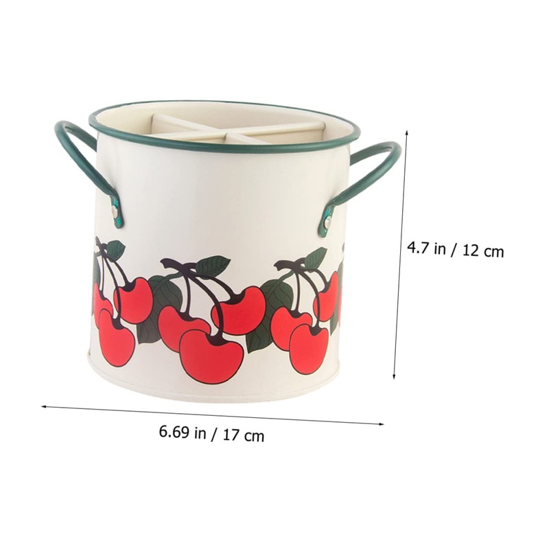 LABRIMP Retro Iron Cutlery Organizer with Compartments Multi Utensil Holder