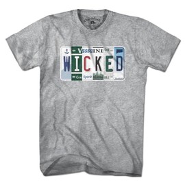 Chowdaheadz Wicked New England License Plate T-Shirt - Unisex Vintage Tee Soft Cotton Blend