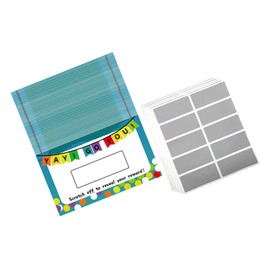 DOITOOL 50sheets DIY Scratch Off Cards for Party Surprises Create Your Own Unique Note Cards for Birthday and Classroom Activities Fun Interactive Event Prizes