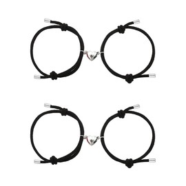 LuLiyLdJ Set of 2 Couple Bracelets, Magnetic Couple Bracelets, Attract Each Other, Braided Matching Bracelets, Friendship Bracelets, Gifts for Women and Men