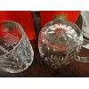 MIKASA CHRISTMAS TREE LEAD CRYSTAL SET OF 2 COFFEE TEA