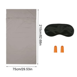 ZHYUAN Sleeping Bag, Ultra Light Travel Sleeping Bag, Ultralight Sleeping Bag Lining, with Eye Mask and Earplugs, Thin Comfort Travel Sleeping Bag, for Summer, Backpacking, Hotels and Hut