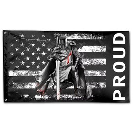 USA Flag With Templar Knights Flag Indoor Outdoor Yard Decoration Flag 3x5 For Outdoors Garden Flags