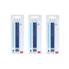 Legami - Erasable Gel Pen Refill, Set of 9, Height 13 cm, Thermosensitive Ink, Blue, Tip 0.7 mm (Set of 3 Blue)