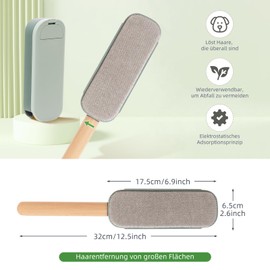 Ceblish Fusselbürste für Tierhaar, Tierhaarentferner Wiederverwendbar, Katzenhaarentferner, Fusselentferner Kleidung, Tierhaarentferner Bürste, Kleiderbürste, Leicht zu Reinigen, Grün